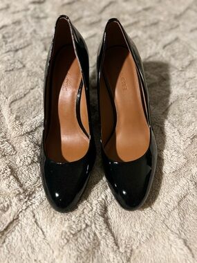 Coach Black Patent Leather Pointed-Toe Heels